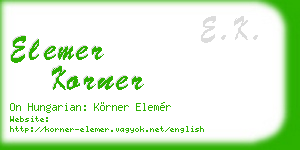 elemer korner business card